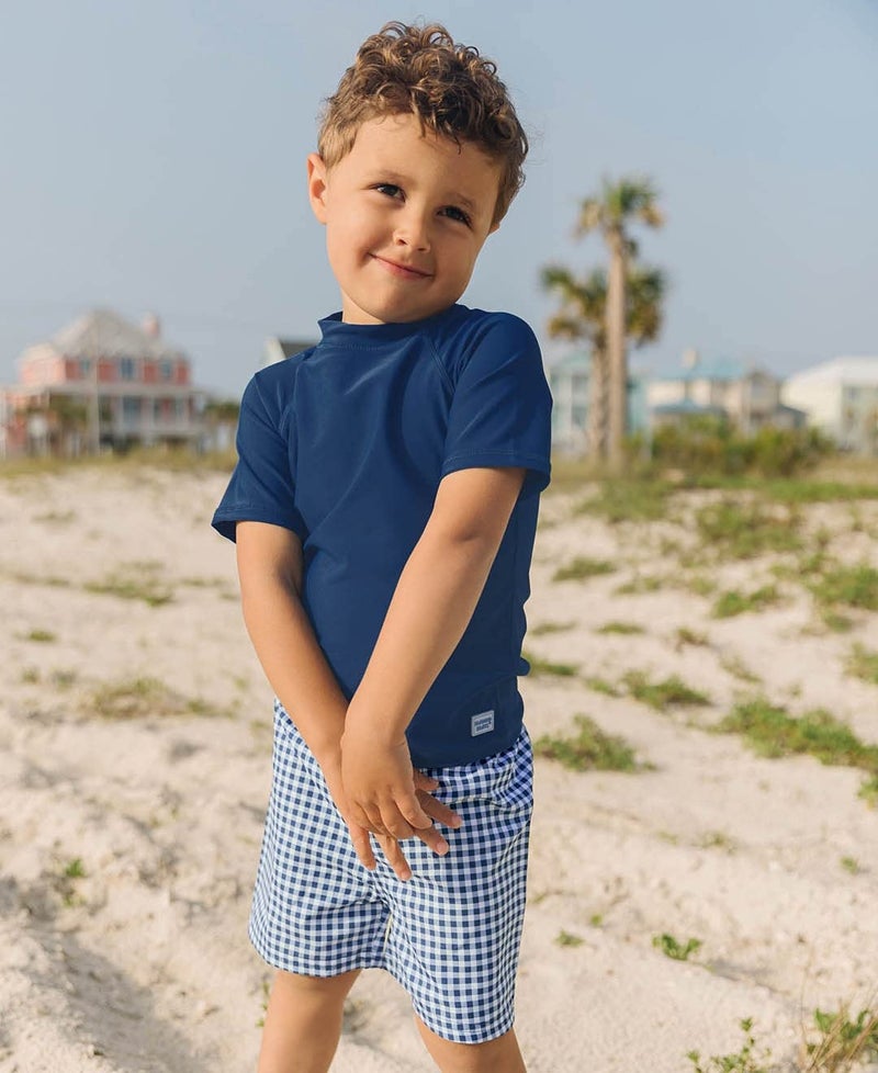 RUGGEDBUTTSÂ® Baby/Toddler Boys Navy Short Sleeve Rash Guard - 12-18m - Image 4